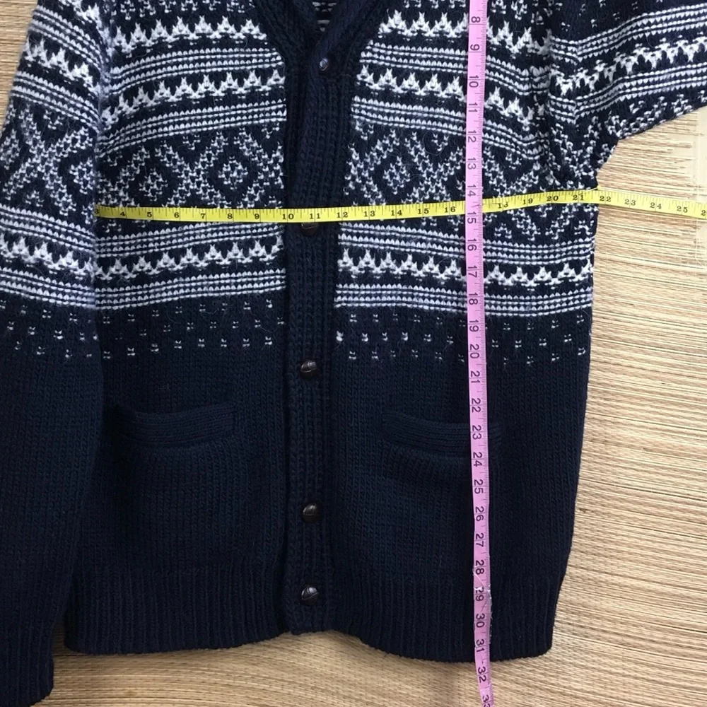 J. Crew Men's Navy and Gray Cardigan Sweater